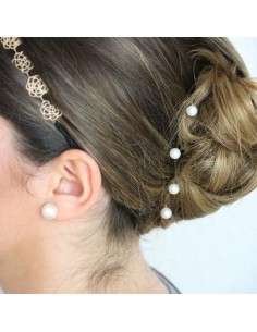 Pic à chignon perle blanche 2