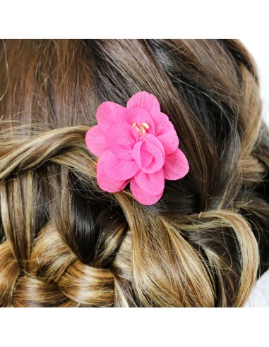 Barrette Cheveux Décorative Deux Roses En Tissu Rose - Occasion, Taille Unique