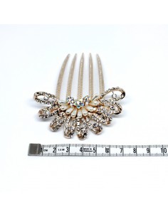 Broche or rosée strass 2